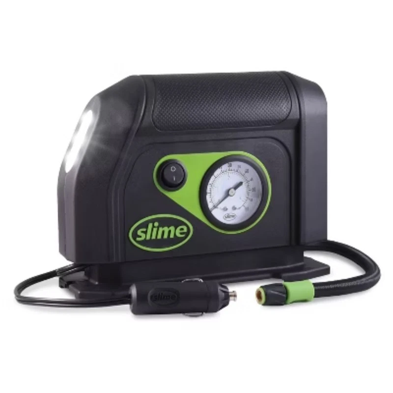 Inflador de pneus Slime 12V com mostrador preto 1 ano - Imagem 2 de 4