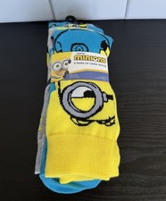 Minions Crew Socks, 6-Pack NWT