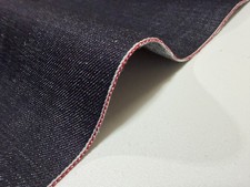 Tessuto denim indaco 12,5 oz con cimosa rossa da cortile, denim giapponese