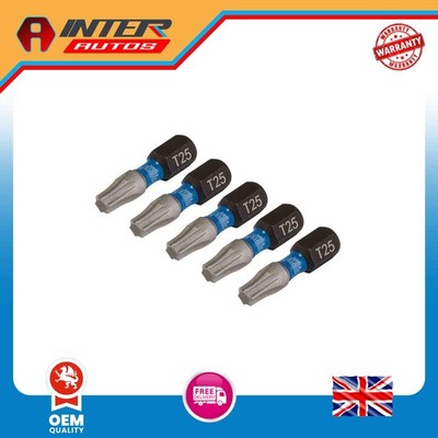 Draper Expert TX-STAR  Impact Screwdriver Bits, T25 x 25mm, 1-4'' Hex (Pack of 5