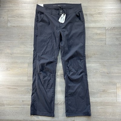 PrAna Womens 14 Stretch Zion Halle Pant Hiking Coal Gray Stretch Roll Tab Pants