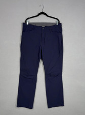 Eddie Bauer Pants Mens 38x32 Blue Tech Nylon Stretch Hiking Outdoor Travel Golf