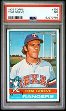 1976 Topps #106 - TOM GRIEVE - PSA 7 - Near Mint !!