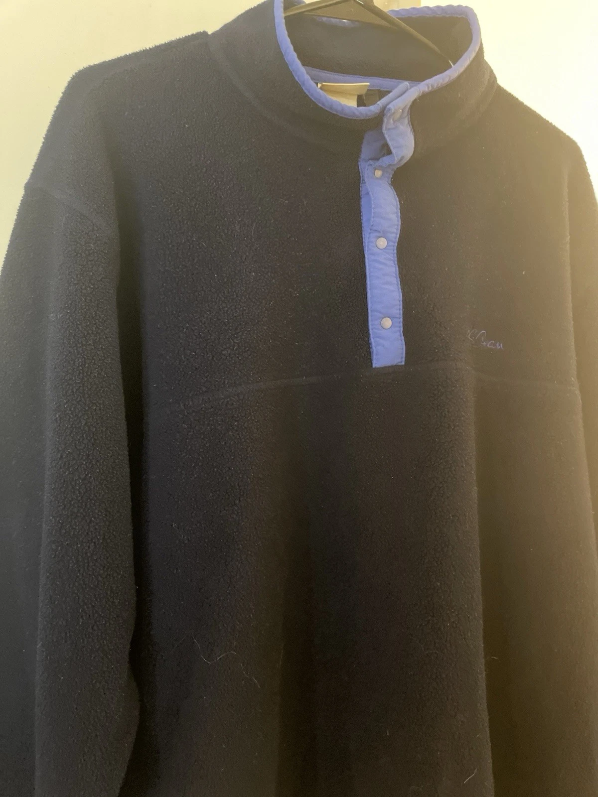 Men’s Vintage LL Bean Strap Button Pullover Fleece! Size Large