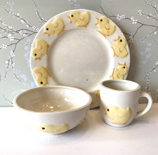 Vintage 3 Piece Set Plate Bowl Cup Child  s LOT