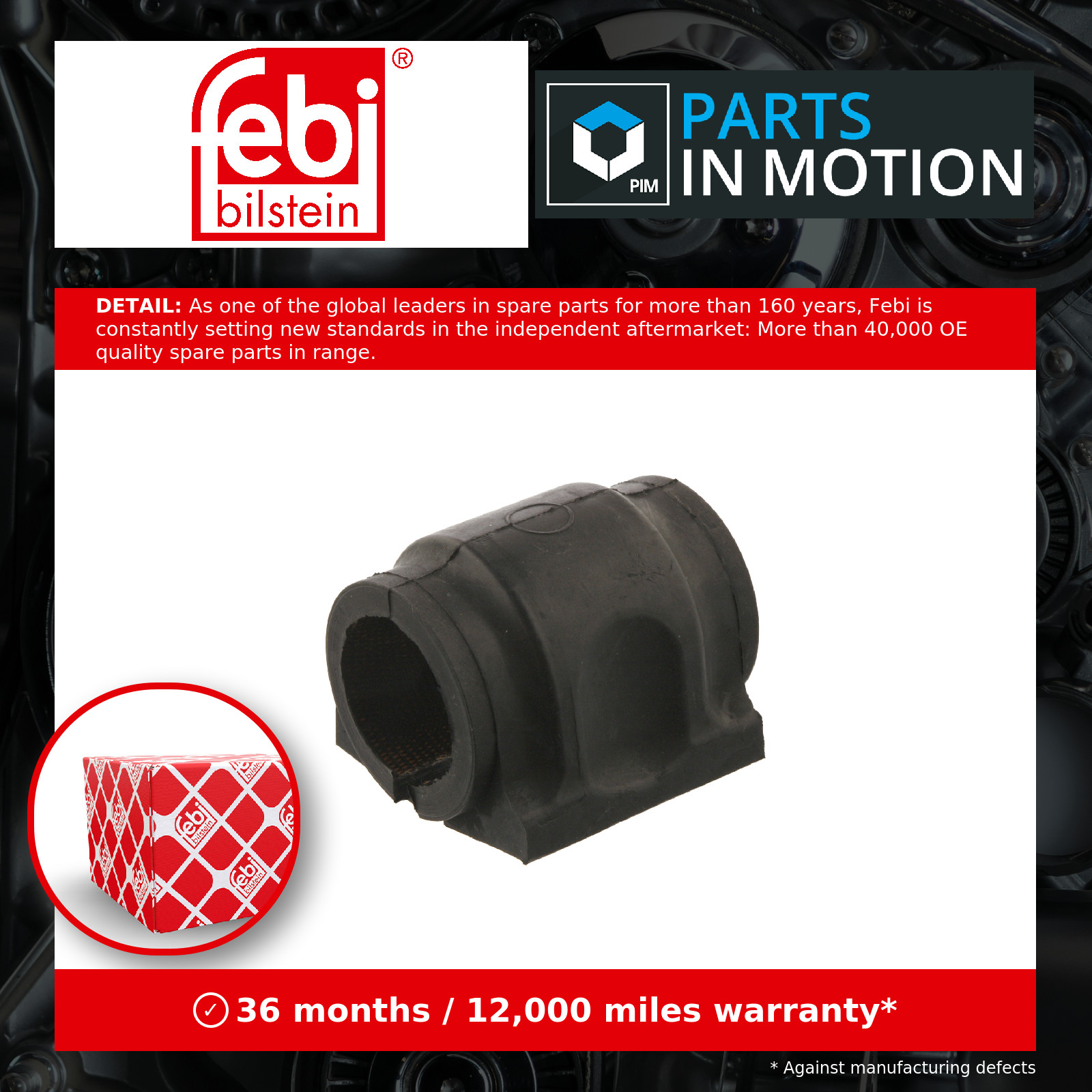 Anti Roll Bar Bush Front Inner 40079 Febi Suspension AH3251819AA LR015344 New