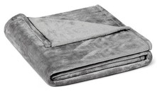 Soft Fluffy Fleece Throw Blanket, Lightweight Cosy Sofa Throw, 127x152 cm - Grey