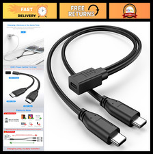 USB C Splitter 1 to 2 Out, Dual Type C Female to Male Charging Cable, Power Only