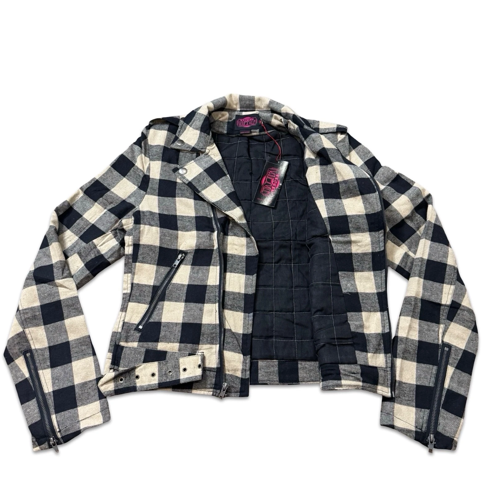 TRIPP FLANNEL GRUNGE ROCKABILLY MOTORCYCLE EMO ROCK MOTO BIKER PUNK COAT JACKET - product detail image 3