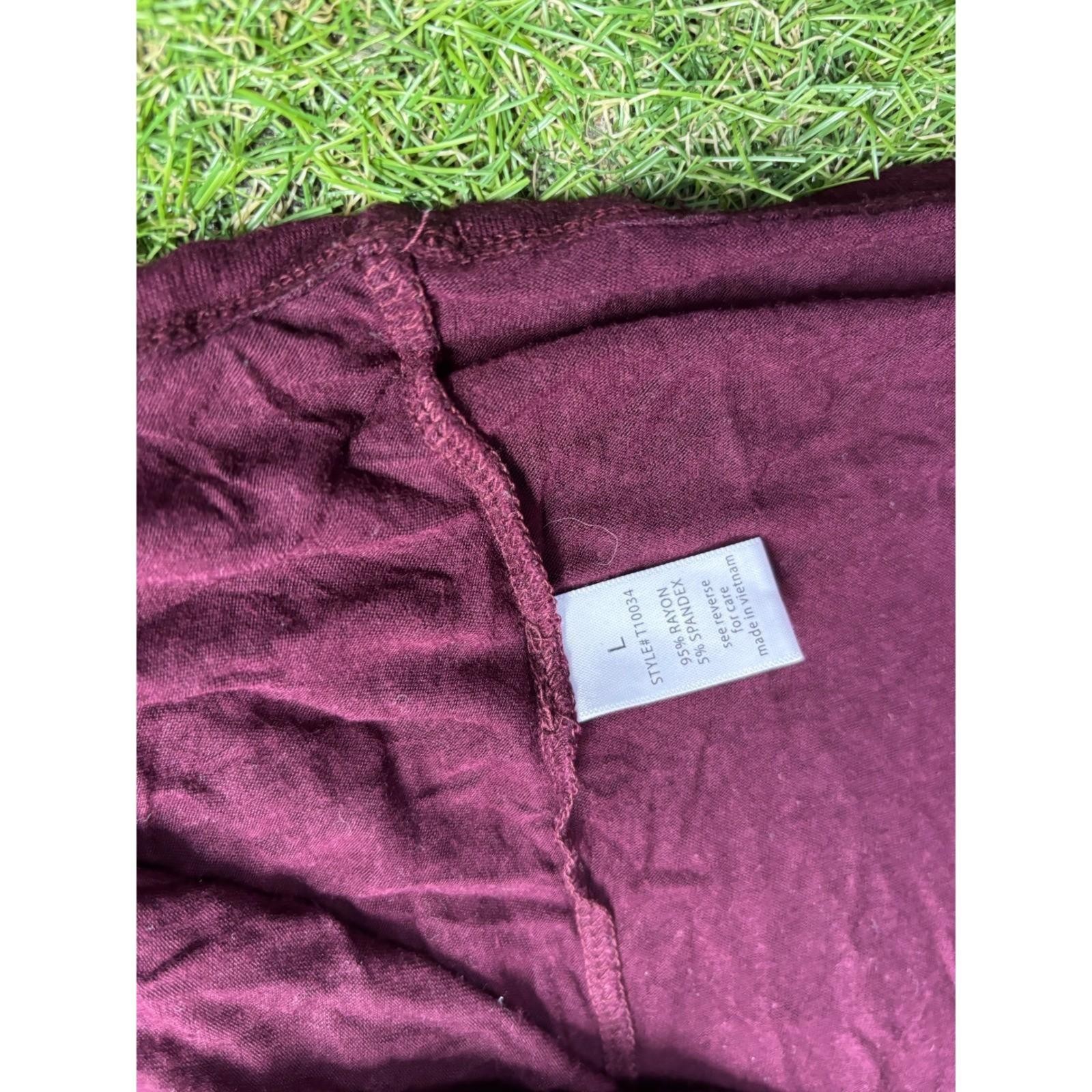 Active Basic Long Sleeve Top Burgundy Fitted Tuni… - image 6