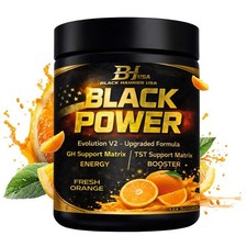 Black Power🍊🍉 Pre-Workout 124 Scoops - Pump Booster - Black Hammer USA