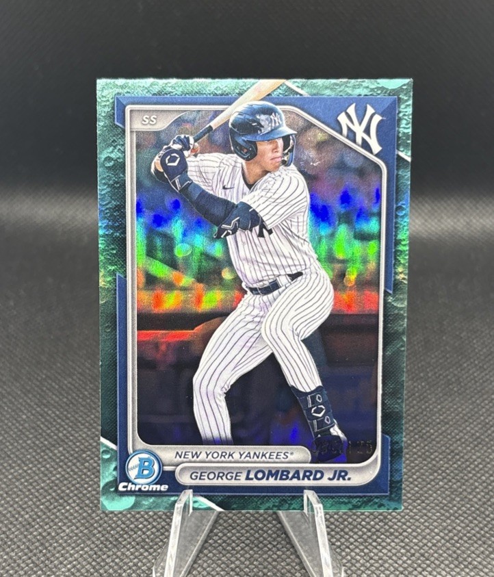 2024 BOWMAN CHROME GEORGE LOMBARD Jr. 1st AQUA LUNAR REFRACTOR /125 NY Yankees