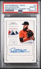 2015 National Treasures Laundry Tag Auto DALLAS KEUCHEL #21 Graded PSA 10 (4/5)
