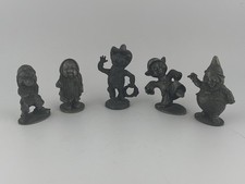 Grouping of 5 Hudson Pewter Walt Disney Figurines Snow White & the Seven Dwarfs