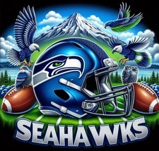  2 Seattle Seahawks Full Color Waterproof Vinyl STICKERS 4.5x4 Car Decals