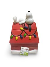 Snoopy Woodstock Dog House Blow Mold Light Up Christmas Tabletop 13" Tall New