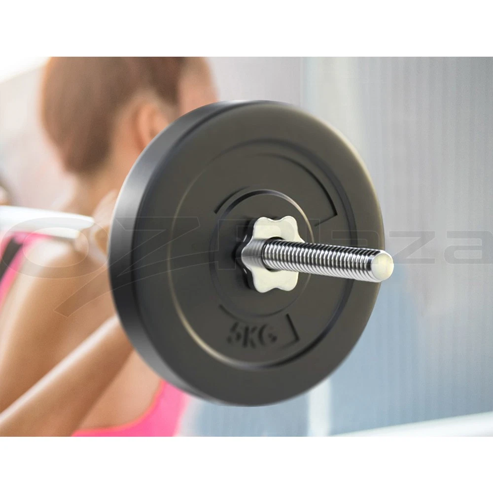 Everfit 18KG Barbell Weight Set Plates Bar Bench Press Exercise Home Gym 168cm