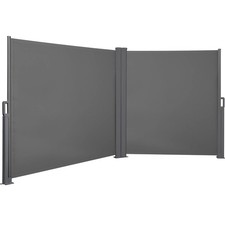 Seitenmarkise Wandmarkise Sichtschutz 2-seitig je 3 x1,5m Anthrazit 6 x 1,50 m