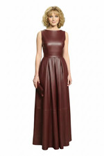 Passform Lederkleid handgefertigt stilvolles ...