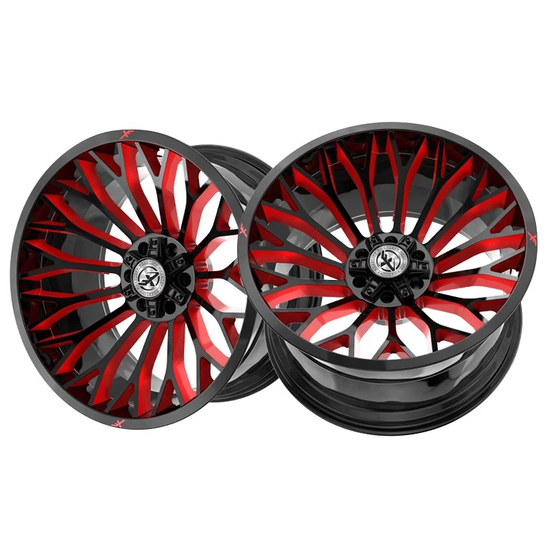 1 X XF Off-Road XF-237 Gloss Black & Red Milled 26X14 5x127/5x139.7 78.1 Hub - Image 2 of 4
