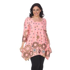 White Mark PS1301-47-3XL Plus Size Erie Tunic Coral 3XL