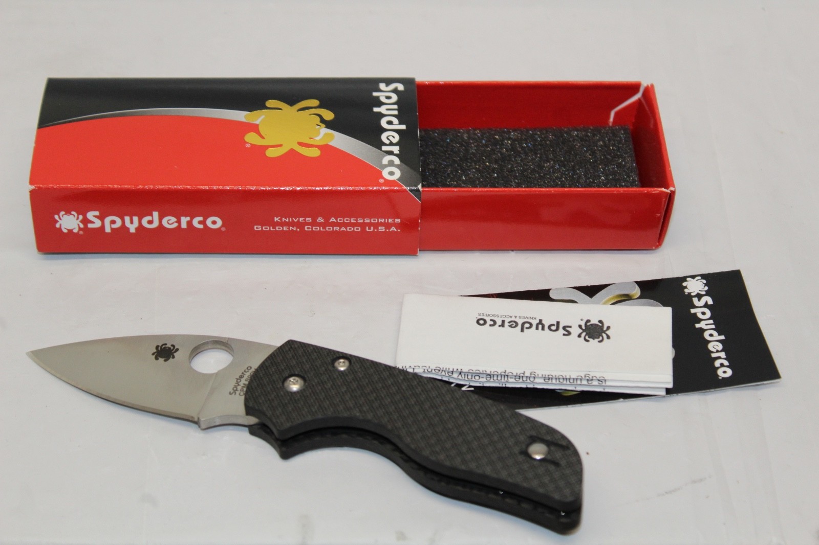 SPYDERCO Lil' Native CPM S90V Steel Carbon Fiber Scales Sprint Run C230CF90VP Q2