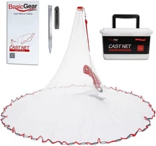 3-12ft Cast Net, 3/8"|1/4" Mesh, Fresh/Saltwater, Throw Style