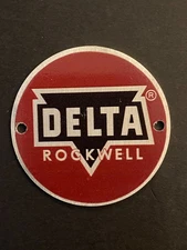 VINTAGE DELTA ROCKWELL BADGE 3.34”