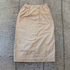 Vintage 90's Ralph Lauren A-Line Skirt Women's Size 2 Beige Twill USA Preppy