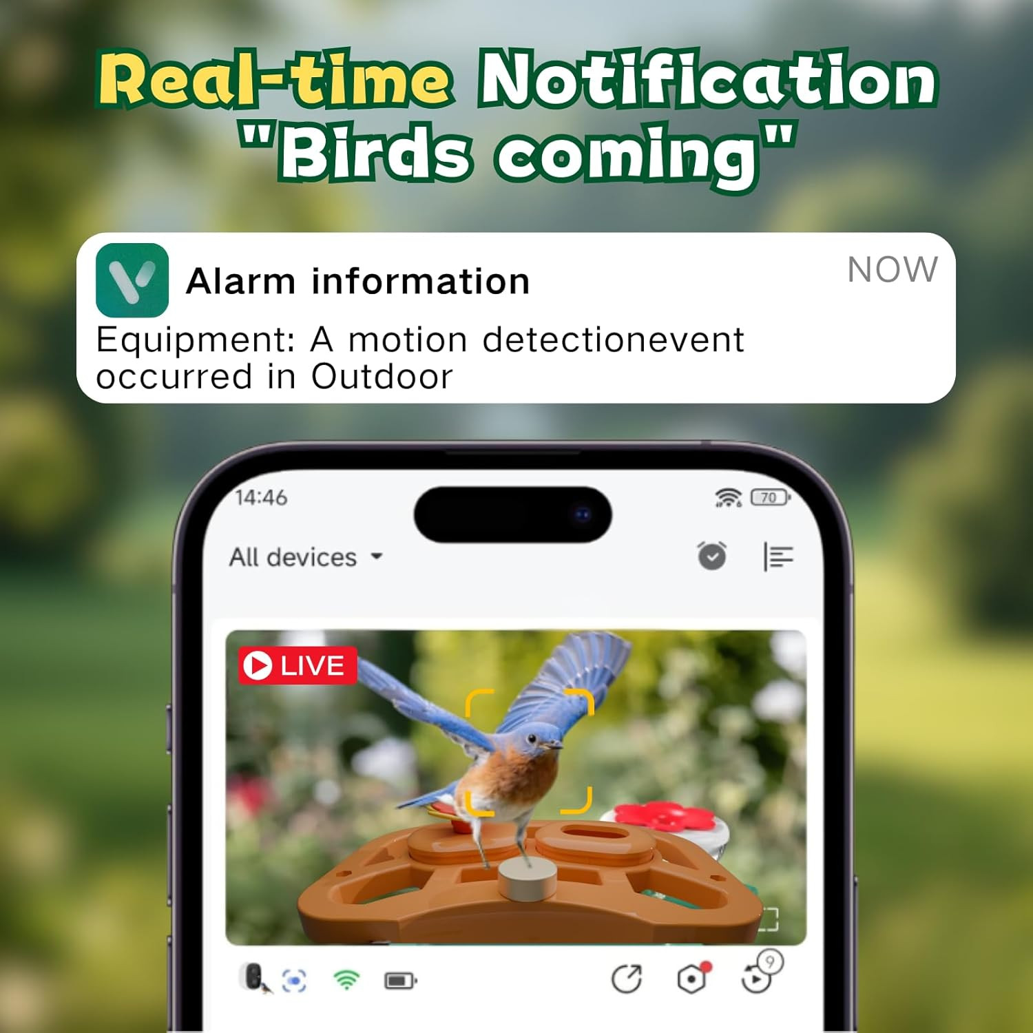 Smart Bird Feeder with Camera, 2.4Ghz Wifi Watching Camera Bird Feeders for Outd