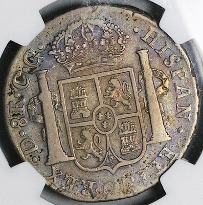 1821-D NGC VF Mexico 8 Reales Durango War Independence Silver Coin