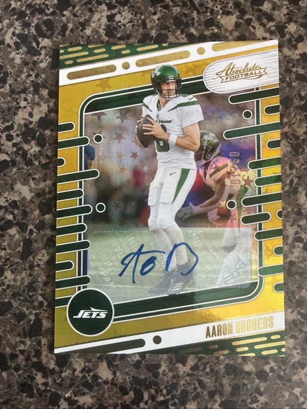 2024 Absolute Football Aaron Rodgers AUTO Signature Gold Stars # /10 Jet Steeler