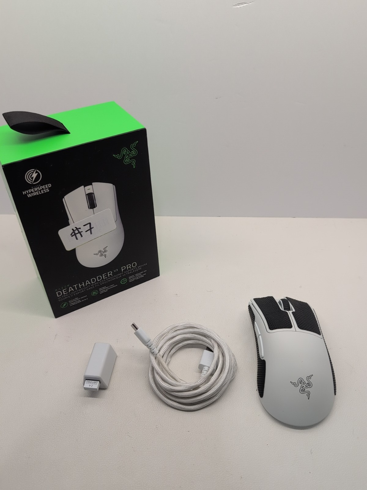 Razer DeathAdder V3 Pro Wireless Gaming Mouse White Good Condition with Box #7