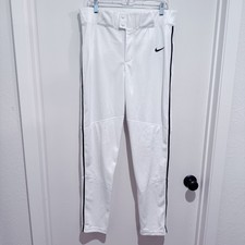 Nike Mens White Vapor Select Baseball Pants MEDIUM Piping NWOT