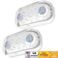 Outdoor Emergency Light Weatherproof Battery Backup Adjustable Heads 2 Pack New