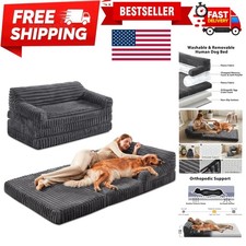 Foldable , Orthopedic Egg-Crate Memory Foam Human Sized Dog Bed for Adult wit...
