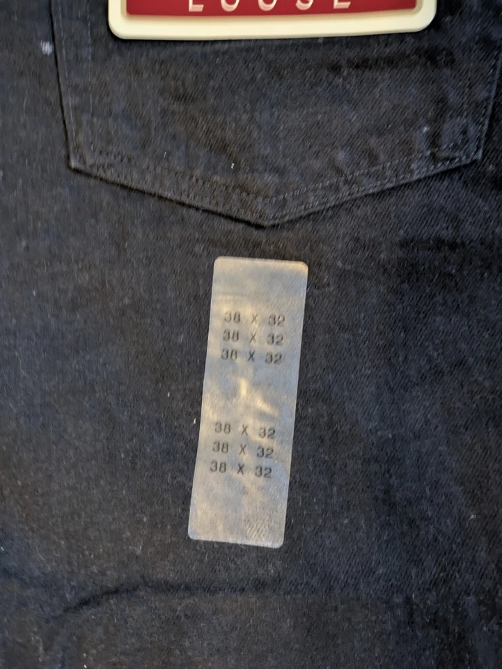 Jeans Arizona De Colección Para Hombres Negros Denim Calce Suelto Pierna Recta 100% Algodón 38x32 Nuevos con Etiquetas Foto 4 de 4