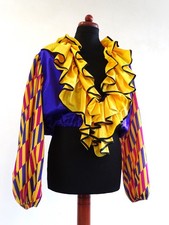 Spanish Brazilian Costume Yellow Purple Pink Mens Shirt Carnival Rio
