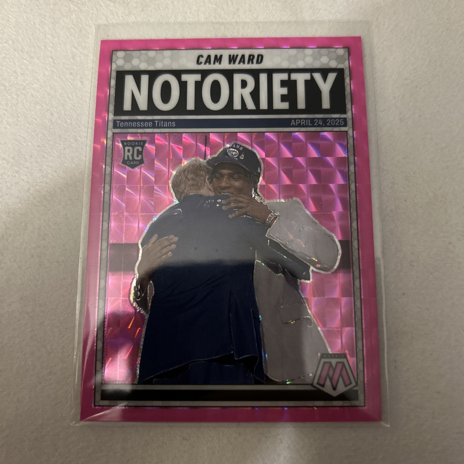 2025 Mosaic - Notoriety Cameron Ward #17 Mosaic Pink Fluorescent Prizm (RC)