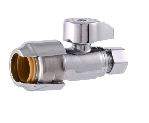 Sharkbite 1/2 in. Push-to-Connect x 3/8 in. O.D. Compression Chrome-Plated Brass