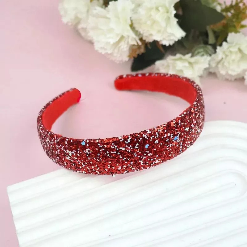 Diadema Con Brillos Rojos Efecto Iridiscente Luminoso Y Festivo CF405
