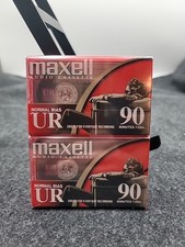 Maxell UR 90 Minutes Blank Audio Cassette Tapes Normal Bias NEW SEALED Lot Of 2