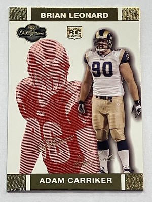 Brian Leonard Adam Carriker 2007 Topps Co-Signers Changing Faces Red RC #97 /399