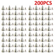 200X Punk Cone Metal Spikes Rivets Studs Screw Back For Clothing Jacket Leather