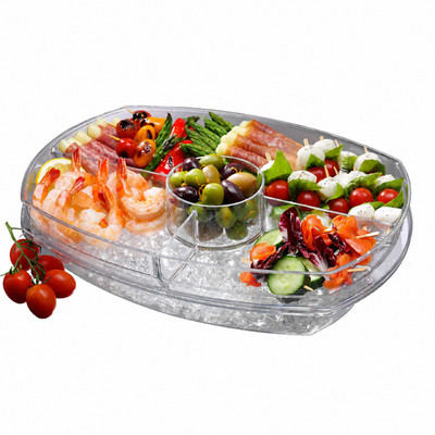 Prodyne SB-5 Flip-Lid Appetizers On Ice, 15'', Clear