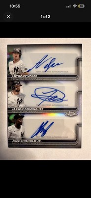 Triple Auto New York Yankees Jazz Chisholm Anthony Volpe Jasson Dominguez /25