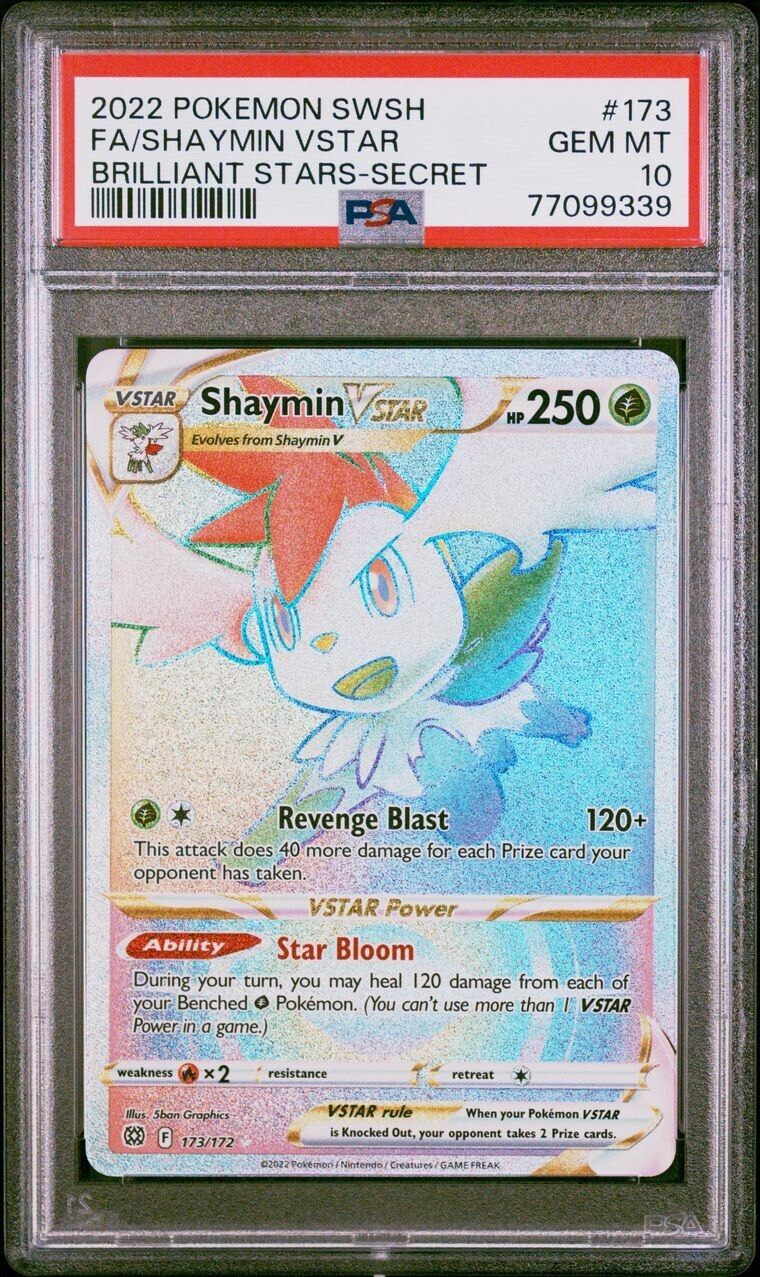 Shaymin V 2022 Pokemon Sword and Shield Brilliant Stars #13 (BGS 9.5)