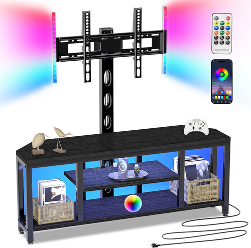 Corner TV Stand with Mount LED - Universal TV Mount Stand for 32-65" TV, Height