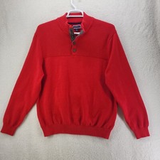 Club Room Mens Ribbed Four-Button Sweater, Red