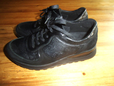 WALDLÄUFER Damenschuhe Halbschuhe Sneaker Gr. 38 Orthotritt schwarz Weite H